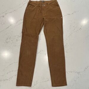 Toad&Co Karuna Cord Corduroy 5 Pkt Skinny Pant Women 8 Brown Organic Cotton Hemp